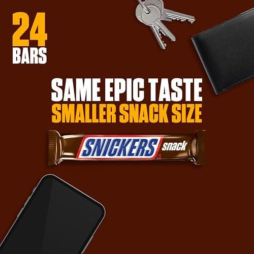 SNICKERS Milk Chocolate Snack Bar, 0.76 Oz, 24 Count thumbnail 4