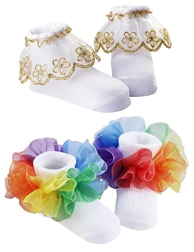 PrinceSasa Little Baby Girl Princess Lace Ruffles Socks Set thumbnail 5