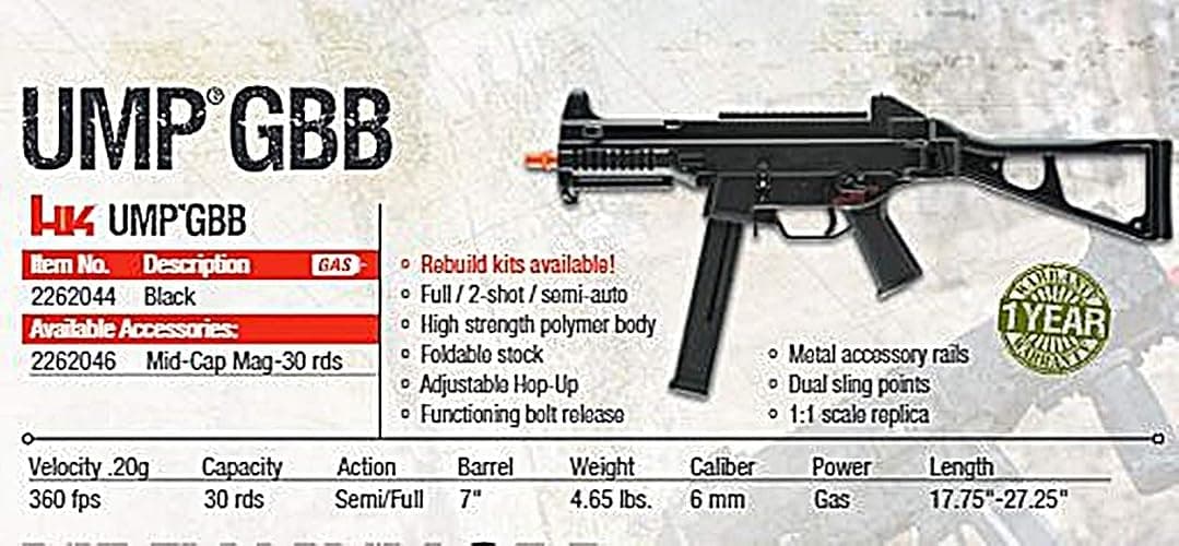 VFC H&K HK UMP GBB Airsoft Gun thumbnail 8