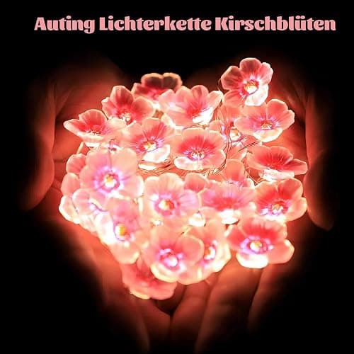 Auting Ghirlanda Luminosa a LED con Fiori di ciliegio, 4 m, 40 LED, Ghirlanda di Fiori a Batteria, con Funzione di temporizzazione, luci Rosa con ghir thumbnail 6