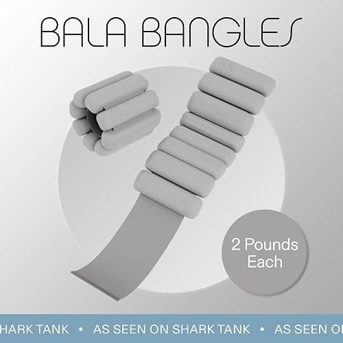 Bala Bangles Wrist & Ankle Weights for Women & Men - Adjustable Silicone Weighted Bracelet Set for Gym, Yoga, Pilates, Cardio & Strength Training - Wearable Arm & Leg Workout Weights thumbnail 2