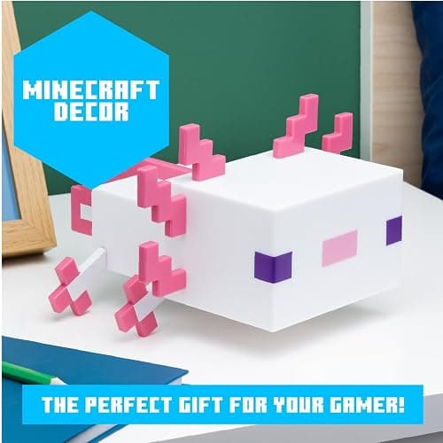 Paladone Minecraft Axolotl Light - Officially Licensed, Five Color Modes, Minecraft Lamp to Decorate Your Gaming Desk or Night Stand, Bedroom Decor for Minecraft Gamers, Battery Powered thumbnail 4