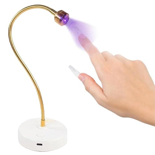 ALLKEM Flash Cure UV Light - Gooseneck Led Nail Lamp for Gel Polish - Professional & Home Use Nail Light & Dryer - Wireless, Cordless & Rechargeable Curing Lamp (3W - Gold) - Image 1