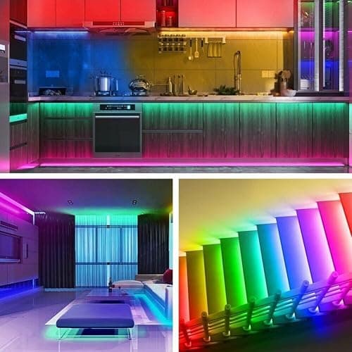 anso 100ft 50ft LED Strip Lights for Room TV PC Back Light Tape 5050 RGB Bluetooth APP USB (5m/16.4ft USB Set) thumbnail 8