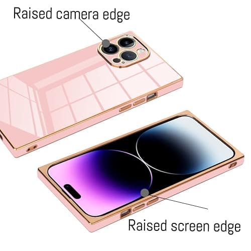 KANGHAR Case Compatible with iPhone 14 Pro Luxury Cute Plating Design Case Full-Body Anti-Scratch Shockproof Bumper Protective Cover for iPhone 14 Pro Pink thumbnail 3