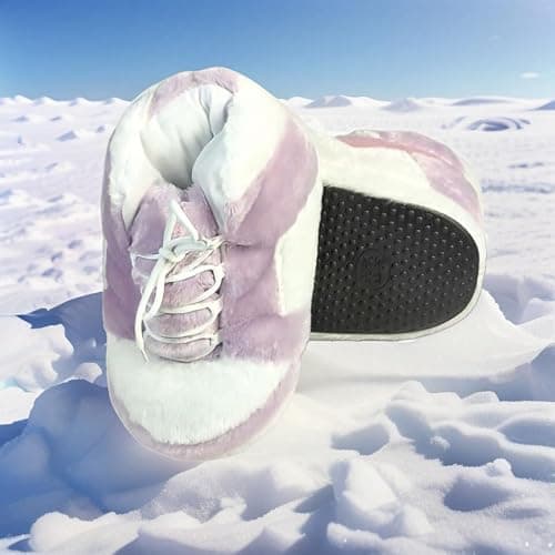 MOLERFO Sneaker Slippers Non Slip Sole Indoor House Plush Slippers Unisex Indoor Floor Cotton Shoes (PURPLE-ZS,5.5,12) thumbnail 6