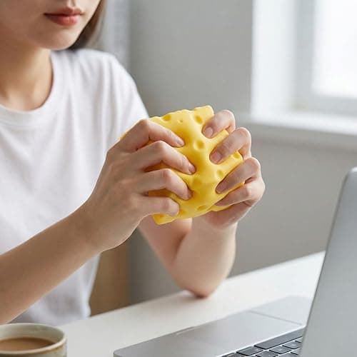 Cheese Squishy Lovely Unbreakable Cute Cheese Cute Toy Soft Foam Stress Toy for Men Women for Stress Relief Squeeze Ball thumbnail 3