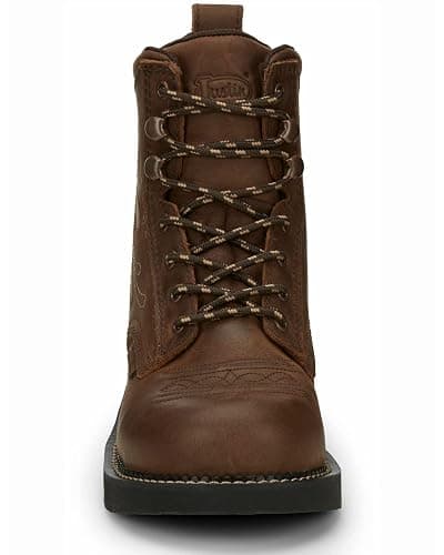 Justin Katerina 6" Steel Toe Waterproof Work Boot - Women's Lace-Up, Floral Stitch, J-Flex Comfort, Durable Leather Exterior thumbnail 5