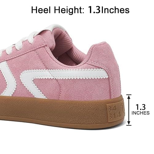 EADNLY Women's Retro Fashion Sneakers - Gum Sole Suede Casual Walking Footwear Skate Shoes Non Slip Trainers thumbnail 5