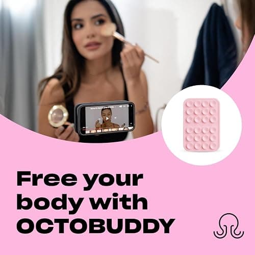 OCTOBUDDY Classic - Silicone Suction Phone Case Adhesive Mount - Hands-Free, Strong Grip Holder for Selfies & Videos - iPhone & Android Compatible - 2.25″ x 3.25″, Marigold thumbnail 3