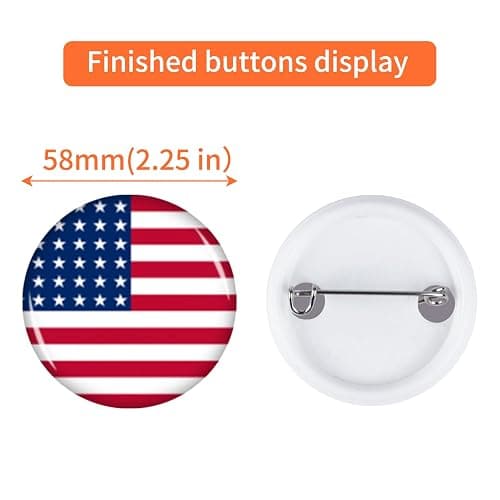 200 Sets 58mm/2.25 inch Button Maker Supplies, Pin Back Button Parts for Button Maker Machine 58mm, Including Metal Covers, Plastic Back Covers, Clear Plastic Film&Blank Paper thumbnail 5