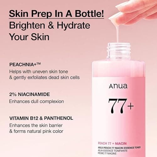 Anua Peach 77 Niacin Essence Toner 250ml / Brightening Toner for Face, Niacinamide, Panthenol, Ceramides, Facial Toner for Glass Skin, Korean Skin Care (8.45 fl.oz.) thumbnail 4