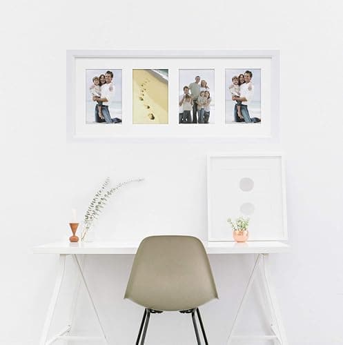 ARPAN MDF 4, Multi Aperture Modern Photo Picture Frame with Mount, White thumbnail 2