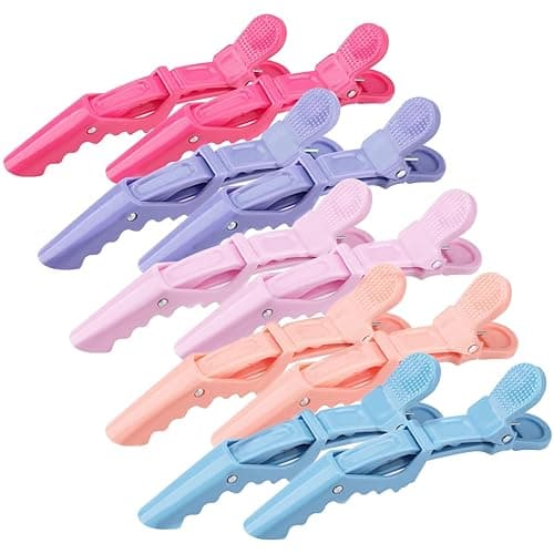 OBSCYON Plastic Non Slip Hair Clips for Women, Professional Alligator Hair Clips, Hair Styling Clips Sectioning Clips of Hair Salon (10PCS Macaroon) - 1 Count (Pack of 10)