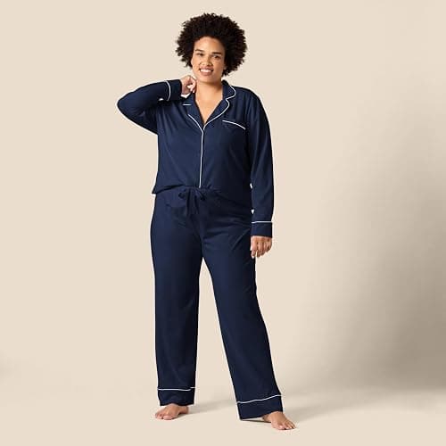 Amazon Essentials Women's Cotton Modal Long-Sleeve Shirt and Full-Length Bottom Pajama Set thumbnail 6