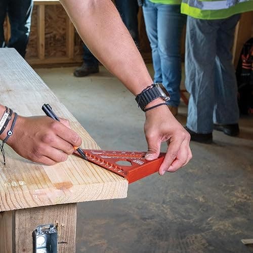 Klein Tools 935SQVP 7-Inch Rafter and 16 x 24-Inch L-Shaped Framing Square Set, Double Laser Etched Aluminum, Multi-Functional Carpenter Layout Tool for Woodworking thumbnail 11