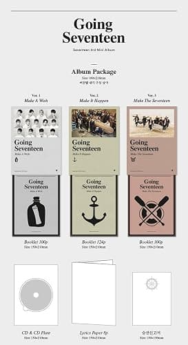 SEVENTEEN [GOING SEVENTEEN] 3rd Mini Album Random Ver CD+Photobook+Card+Bookmark+Lyrics+etc+Tracking Number thumbnail 2