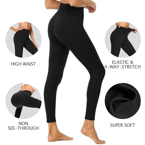DDOBB Leggings for Women High Waisted Black Leggings Tummy Control Stretchy Pants Trousers Regular&Plus Size thumbnail 2
