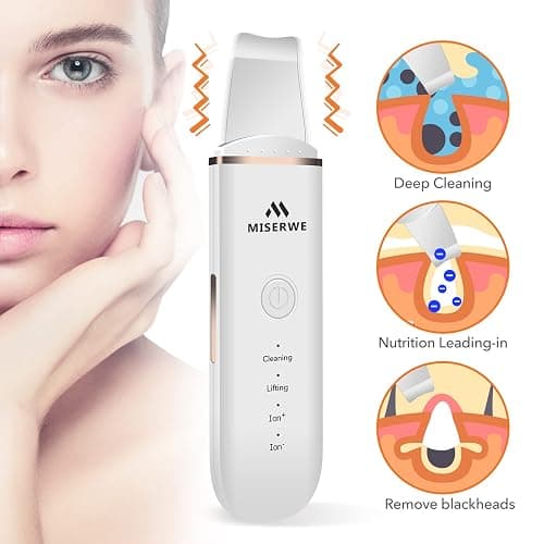 Skin Scrubber Face Skin Spatula Facial Scrubber Spatula for Deep Cleansing Blackhead Remover Pore Cleaner with 4 Modes (White) thumbnail 2