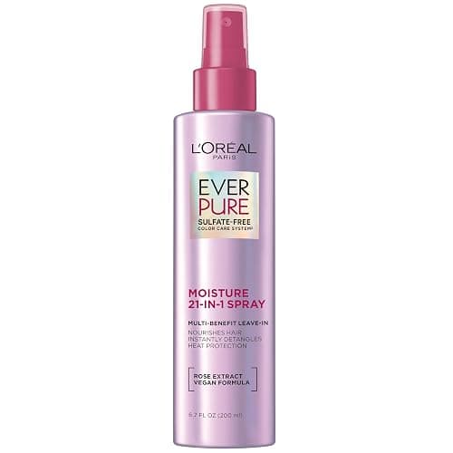 L'Oreal Paris EverPure Moisture 21-in-1 Leave In Conditioner, Multi-Benefit Heat Protectant Spray for Hair Up to 450°F, Detangling Frizz Control for Color Treated, Dry, or Damaged Hair, 6.7 Fl Oz - Image 1