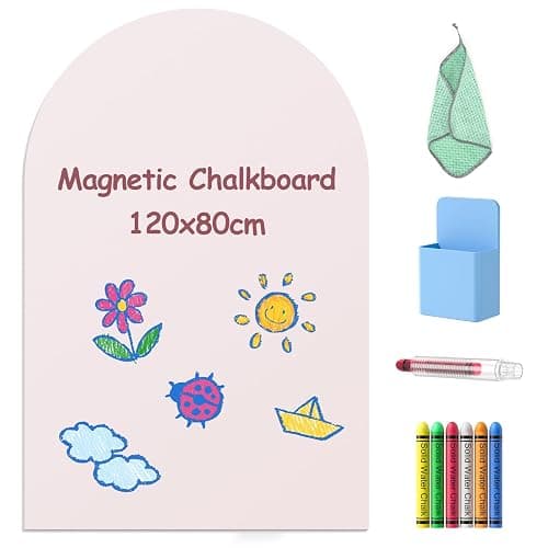 Magnetwand kinder, Selbstklebende Wandtafel in Bogenform, Geeignet zum Schreiben und Zeichnen, Wiederverwendbar, Magnetischer Wandaufkleberbogen Kinder für Mädchen und Jungen (120 x 80 cm) (Rosa) thumbnail 9