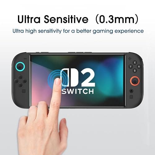 amFilm Auto-Alignment OneTouch for Nintendo Switch 2 Screen Protector [7.9''] 2025 Tempered Glass, Accessories, 30 seconds Installation, Bubble Free, Anti-Scratch, Touch Sensitive, Ultra-Clear [2Pack] thumbnail 5