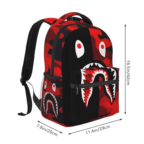 Vkaxopt Backpack Shark Teeth Camo Backpacks Travel Laptop Daypack Big Capacity Bookbag Fashion Durable Back Pack for Men and Women-StyleSH thumbnail 2