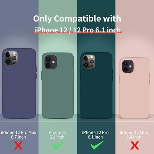 Cordking Designed for iPhone 12 Case, Designed for iPhone 12 Pro Case, Silicone Shockproof Phone Case with [Soft Anti-Scratch Microfiber Lining] 6.1 inch,Light Blue thumbnail 6