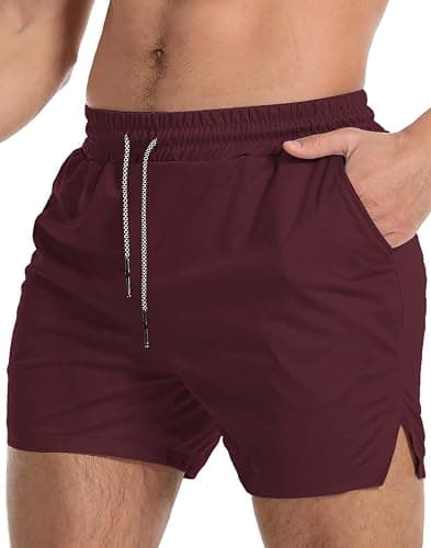 Aolesy Men's Gym Workout Shorts 5" - Large - Image 1