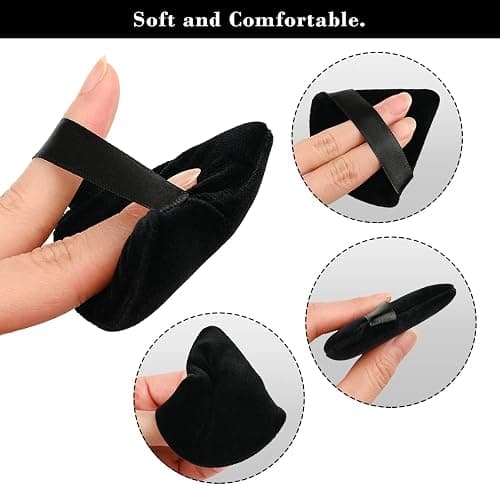 8Pcs of Triangular Powder Puff Makeup Sponges, Made of Super-soft Velvet, Designed for Contouring, Eye, and Corner, Beauty Blender Foundation Mixing Container.(Black) thumbnail 4