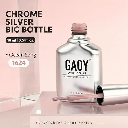 GAOY Jelly Nude Gel Nail Polish, 16ml Sheer Rose Pink Translucent Soak Off Gel Polish, UV Light Cure for Nail Art DIY, 1624 Ocean Song thumbnail 7