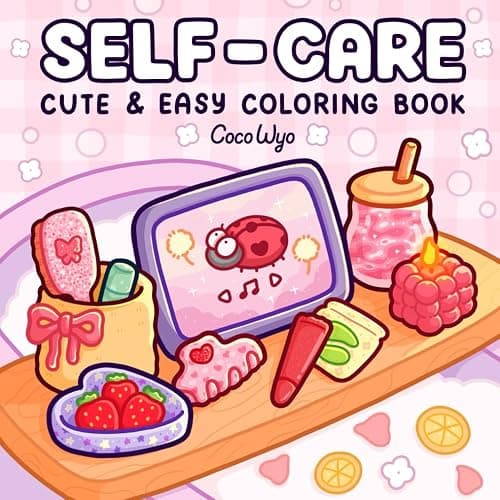 Self-Care: Relaxing Coloring Book for Girls and Adults with Cute and Easy Illustrations - Image 1