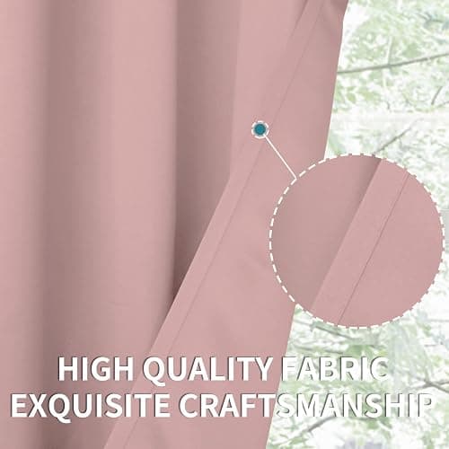 BGment Pink Room Darkening Curtains 63 Inch for Bedroom - 2 Panels | Grommet Top, Light-Blocking, Sunblock, Thermal Insulated, Window Drapes for Kids Boys Room, 42x63 Inch thumbnail 7