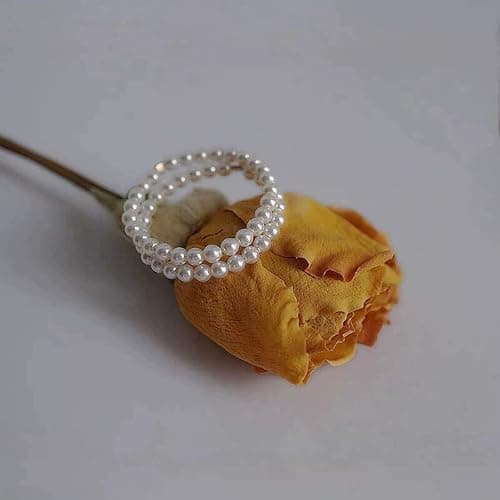 ONBRIG Vintage Pearl Rings - Cute & Dainty Stackable Minimalistic Jewelry for Women thumbnail 6