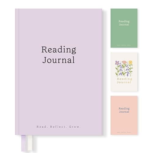 Verveorig Book Reading Journal with 60 Reviews, Reading Accessories & Bookish Gifts for Books Lovers & Readers Women, Hardcover Book Tracker Reading Log Journal, 5.7" x 8.3", Purple - Image 1