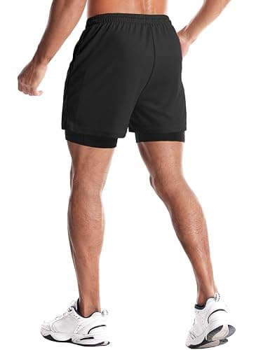 Aolesy Men's Gym Shorts with Liner 5"/7"/9" Lightweight Running Shorts Mesh Workout Athletic Shorts with Pockets thumbnail 2