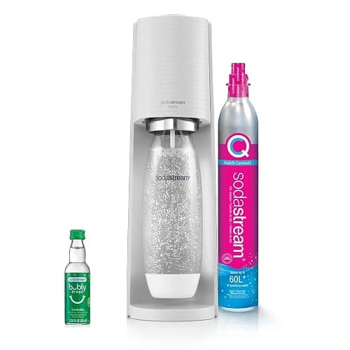 SodaStream Terra Sparkling Water Maker (White) with CO2, DWS Bottle and Bubly Drop - Image 1