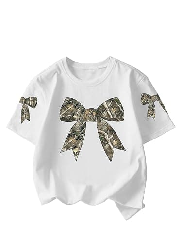 RoseSeek Girl's Cherry Leopard Shirt Short Sleeve Loose Cute Summer T Shirt Trendy Aesthetic Baggy Tops - Image 1