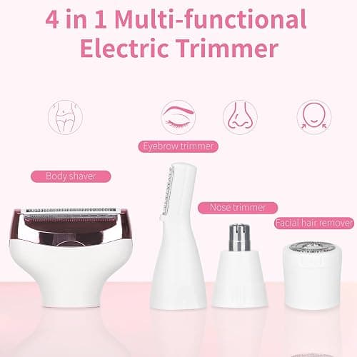 Beanify Electric Razors LED Display for Women Men, 2025 Wet/Dry Lady Electric Shaver,4 in 1 Cordless Hair Remover with IPX7 Waterproof,Smooth & Silky Portable Bikini Electric Grooming Set thumbnail 7