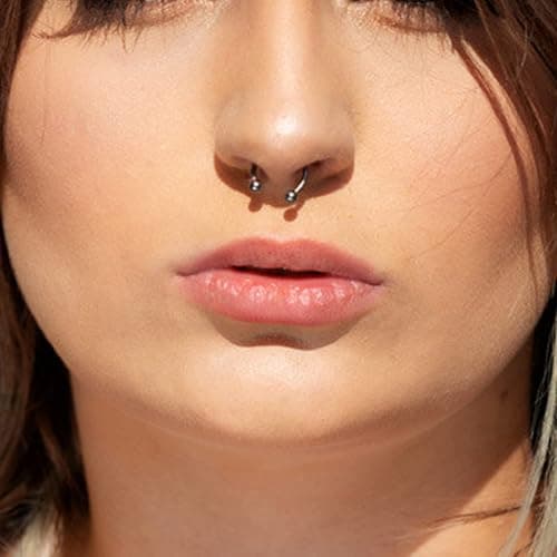 5pcs Magnetic Stainless Steel False Horseshoe-shape Nose Hoop for Party - Non Piercing Septum Nose Ring Gift for Men & Women thumbnail 7