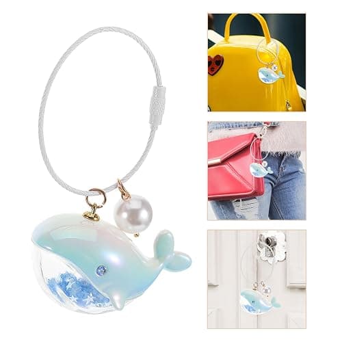 TOPPERFUN Dolphin Keychain, Cute Nar Whal Whale Keychain Wifty, Kawaii Car Creative Pendants, Adorable Bag Ornaments Coin Purse Accessories, Valentines Day Colorful Whale Pearl Model for Women thumbnail 6