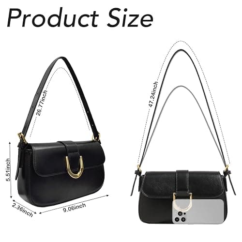 Shoulder Bag for Women, Small Purses Hobo Bags for Women, PU Leather Vintage Handbag with 2 Adjustable Shoulder Strap thumbnail 6