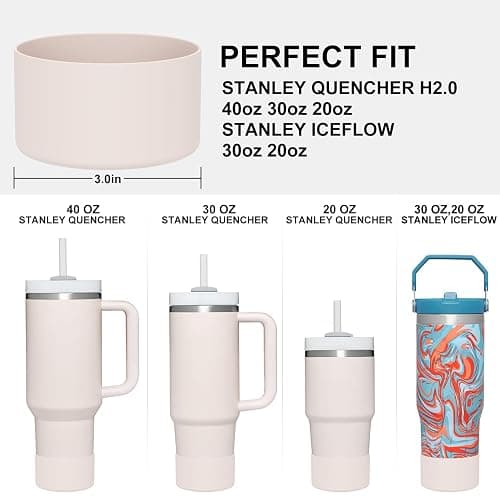 Affute Protective Silicone Boot for Stanley Quencher H2.0 40 30 20 oz & IceFlow Flip 30 20 oz, BPA Free Anti-Noise Anti-Scratch, Stanley Cup Protector Sleeve Cover Boot thumbnail 2
