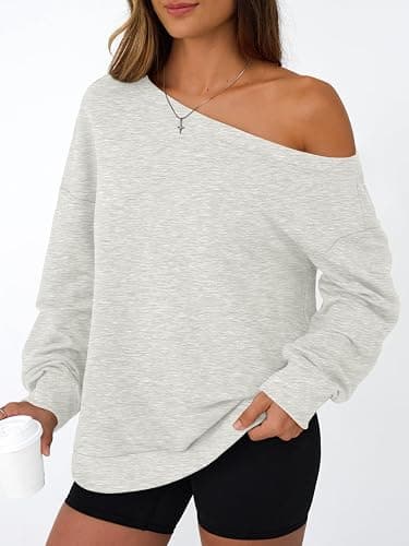 AUTOMET Women Off the Shoulder Sweatshirt Oversized Tops Fall Outfits 2025 Y2k Clothes Fashion Clothing Trendy Top thumbnail 3