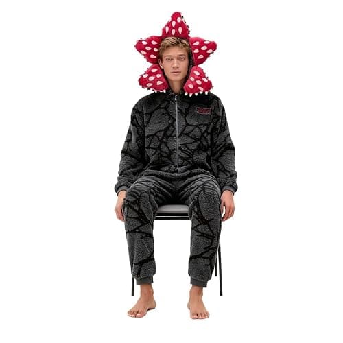 Generisch Erwachsene D-Demogorgon Onesie Kostüm mit Kapuze, Weihnachten D-Demogorgon Onesie Fleece Winter Pajamas thumbnail 5