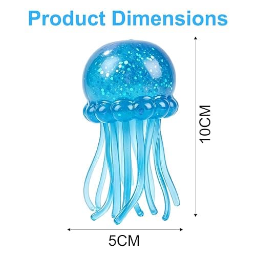 Jellyfish Squishy Fidget Toys, Soft TPR Stress Relief Ball with Wiggly Tentacles, Squishy Anxiety Relief Grip Toy for Adults, Portable Sensory Squeeze Toy for Office School Travel (Blue) thumbnail 3