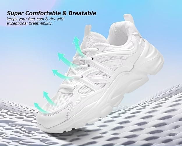 Women's Road-Running-Shoes Slip on Ladies Walking Fashion Athletic Sneakers Work Gym Comfort Lightweight Mesh Soft Sole thumbnail 4
