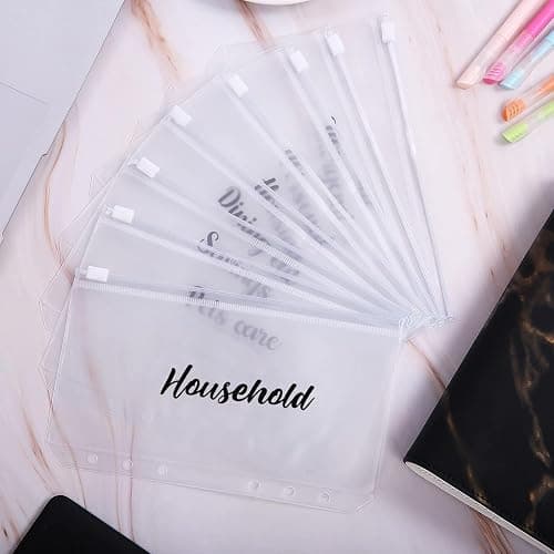 SKYDUE Budget Binder, Money Saving Binder with Zipper Envelopes, Cash Envelopes and Expense Budget Sheets for Budgeting (Mabble) thumbnail 5