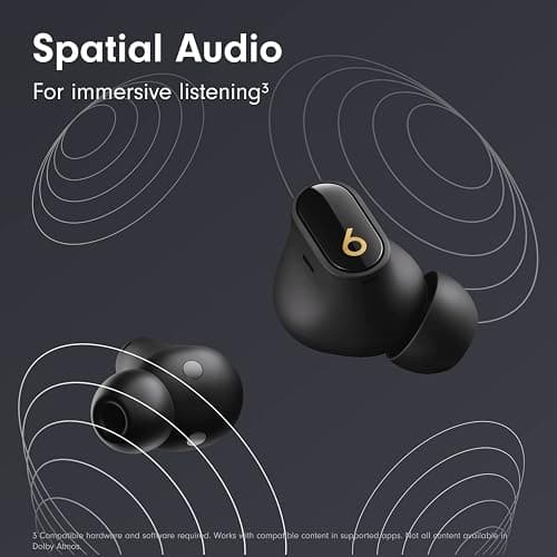 Beats Studio Buds + | True Wireless Noise Cancelling Earbuds, Enhanced Apple & Android Compatibility, Built-in Microphone, Sweat Resistant Bluetooth Headphones, Spatial Audio - Black/Gold thumbnail 7