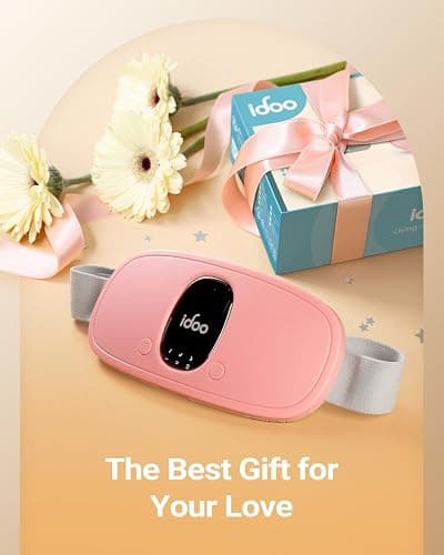 iDOO Heating Pad for Period Cramps, FSA Eligible Items, Christmas Gifts for Women Girls, Portable Heating Pad, Cordless Back Belly Heat Pad for Menstrual Cramps Relief, Period Heating Belt, Pink thumbnail 8